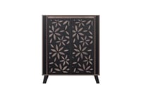 خزانة تخزين بتصميم زخرفي عصري - خشب بني وأسود