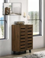 خزانة احذية بسعة كبيره تصميم شبكي 4 رفوف – لون بني