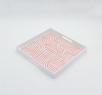 صينيه تقديم بتصميم مميز لون أبيض مقاس 35x35 سم