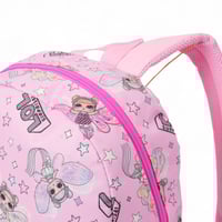 مجموعة شنطة ظهر مدرسية لول 4 في 1 بلون وردي