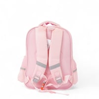 شنطة ظهر وردية بتصميم ناعم مزينة بتعليقة أرنب لطيف...