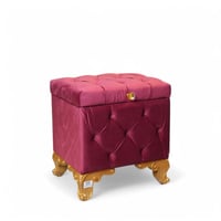 كرسي قماش وصندوق بتصميم مميز باللون الاحمر مقاس 55...