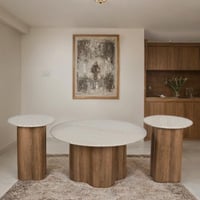 طقم طاولات دائرية فاخرة – 3 قطع بتصميم عصري أنيق