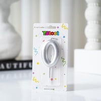 شمعه حفلات واعياد ميلاد على شكل رقم لون فضي - قطعه...