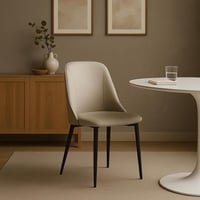 كرسي جلد بقواعد معدن لون رمادي فاتح مقاس 40x90 سم