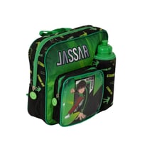 شنطة مدرسية ظهر شكل جسار مع لانش بوكس و زمزمية لون...