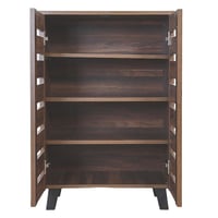 خزانة احذية بسعة كبيره تصميم شبكي 4 رفوف – لون بني