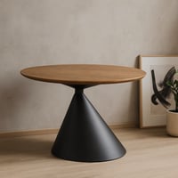 طاولة طعام بتصميم أنيق لون بني و أسود مقاس 130x80x...