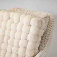 خدادية قماش بتصميم عصري لون بيج مقاس 40x40 سم