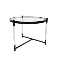 طاولة جانبية زجاج x معدن بتصميم دائرى باللون الاسو...