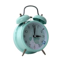 ساعة منبة دائرية بجرس مزدوج و مقبض برسمة كلب لون ا...