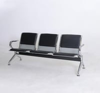 كرسي انتظار 3 مقاعد معدني بتصميم أنيق فضي مع وسادة...