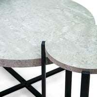 طقم طاولات كنب 1+6 بتصميم عصري وأنيق لون رصاصي