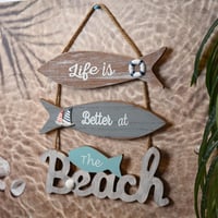 تعليقة جدارية بتصميم بحري بعبارة مميزة لون بني مقا...