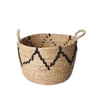 سلة خسف منسوجة قابلة للطي باللون البيج والاسود