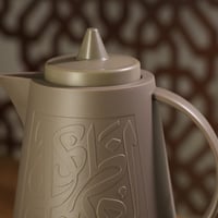 ترمس غزال بخطوط عربية للشاي والقهوة – لون موكا سعة...