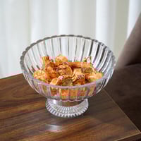 صحن تقديم الحلوي زجاج لون شفاف مقاس 20x15 سم