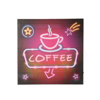 لوحة ديكورية بعبارة مضئ لتميز ركن القهوة لون اسود...