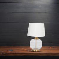 اباجورة طاولة بتصميم مميز لون شفاف x أبيض