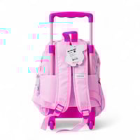 شنطة ترولي مدرسية بتصميم كرتوني لون وردي مقاس 13 ا...