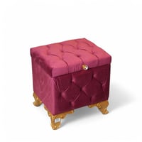 كرسي قماش وصندوق بتصميم مميز باللون الاحمر مقاس 55...