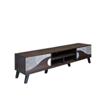 طاولة تلفزيون خشبيه بلون رمادي وبني – 180×40×45 سم