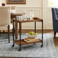 عربه تقديم ترولي خشب لون بني مقاس 63x35x63 سم