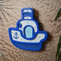 تحفة مضيئة بتصميم غواصة بحرية لون ازرق وابيض مقاس...