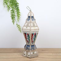 فانوس قماش بتصميم من الطراز الاسلامي لون ذهبي مقاس...