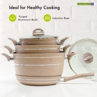 طقم قدور جرانيت من رويال فورد 9 قطعة باللون البيج