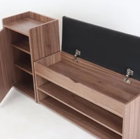 خزانة أحذية مع وساده علويه مبطنه بلون بني مقاس 100...