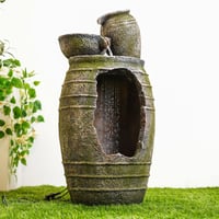 نافورة مياة بتصميم دلو لون بني مقاس 85x38x37 سم