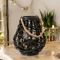 فانوس رمضان بتصميم انيق لون اسود مقاس 33 سم - رمضا...