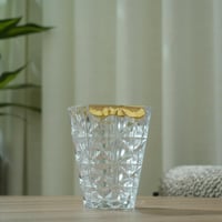 مبخرة زجاج بتصميم عصري باللون الشفاف والذهبي مقاس...