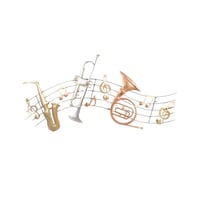 لوحة جدارية 3 اشكال موسيقية مقاس 120X 52 سم