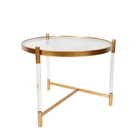 طاولة زجاج x معدن بتصميم دائرى باللون الذهبى مقاس...