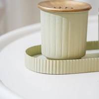 طقم مبخرة هندي معدن بتصميم عصري باللون الاخضر و ال...