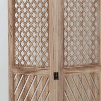 بارتشن خشب مفرغ لون خشبي مقاس 163x170 سم - 4 قطع