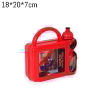 لانش بوكس مع زمزمية بتصميم ماكس ماستر لون احمر و ا...