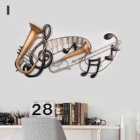 لوحة جدارية حديدية 3 اشكال موسيقية مقاس 90X50 سم