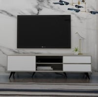 طاوله تلفزيون خشب ماليزي لون بيج X أبيض مقاس 179x3...