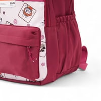 شنطة ظهر مدرسية بتصميم لابوبو لون أحمر مقاس 17 انش