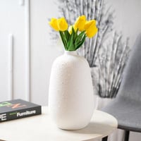 فازة سيراميك بتصميم عصري باللون الابيض مقاس 30 سم