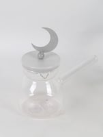 كنكة قهوة زجاج بغطاء شكل هلال لون رمادي - رمضان 20...