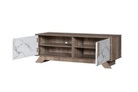 طاولة تلفزيون مودرن مع ابواب أبيض رخامي – 120 × 40...