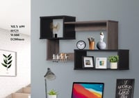 أرفف حائط خشب ماليزي لون أسود X بني مقاس 88x20x52....