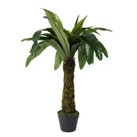 مركن زرع بنباتات صناعية لون اسود مقاس 90 سم