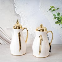 طقم ترامس لحفظ الشاي و القهوة بتصميم مميز لون ابيض...