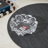 طفاية سجائر زجاج بتصميم دائري شفاف