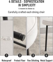 كرسي مفرد قماش بأرجل معدن باللون اوف وايت مقاس 80x...